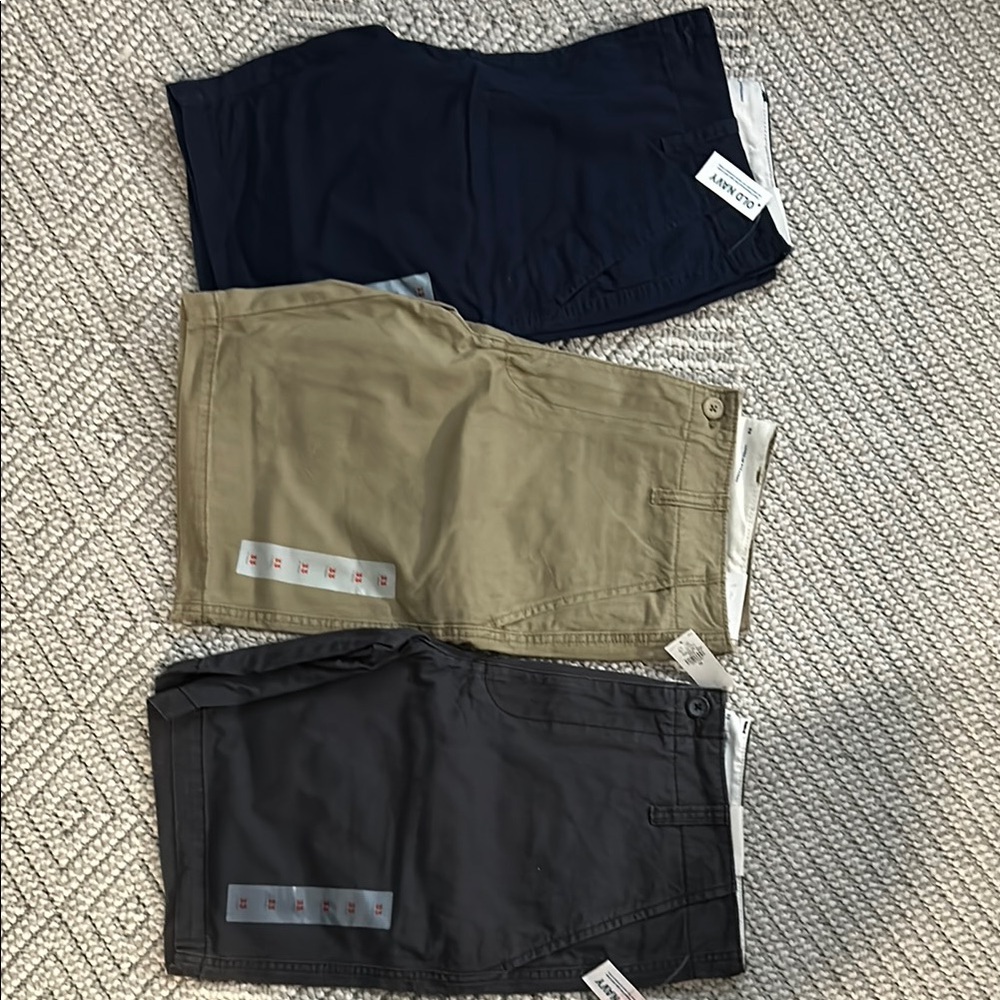 Men's Casual Shorts Set - Navy, Khaki, Black